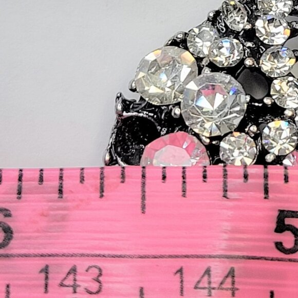 Crystal Glitter Pendant Necklace, Long Silver Tone Necklace - Picture 13 of 13